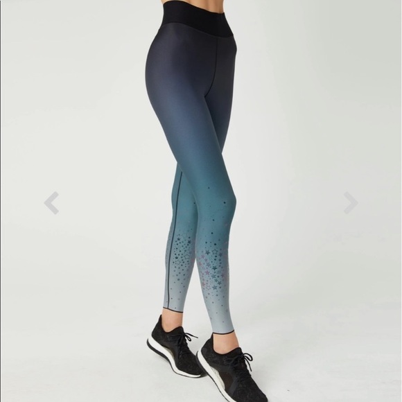 ultracor Pants - Ultracor High Rise Celestial Leggings Black Ombré Blue Sea Foam Black Opal M